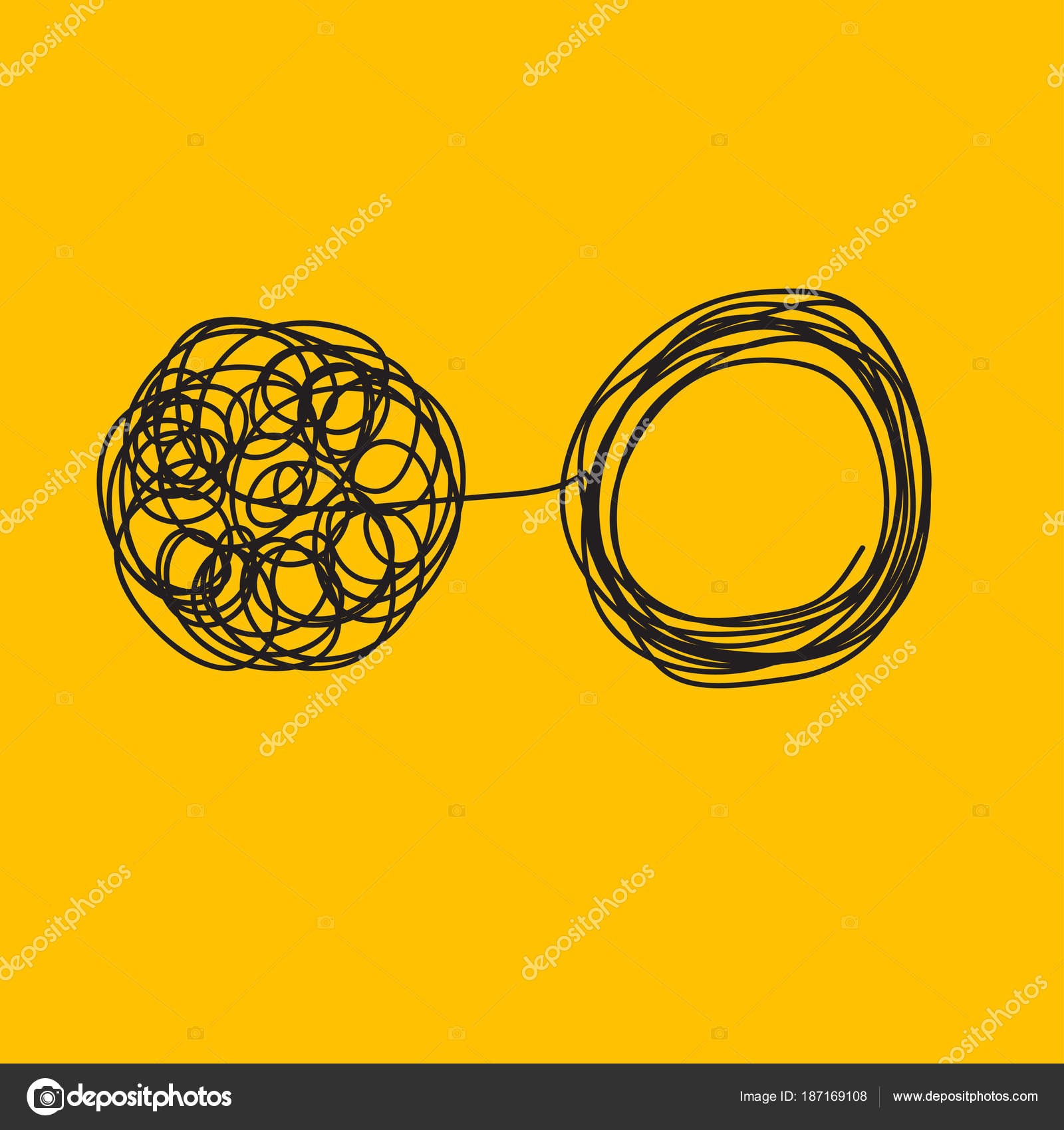 Tangle tangled and untangled Stock Vector by ©tomozina1.yandex.ru 187169108